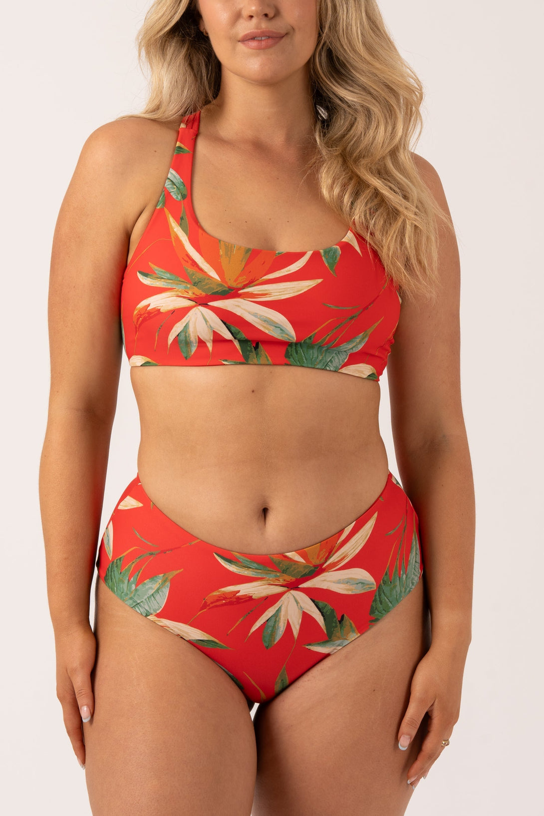 Flame Tropico Silky - Reversible High Waisted Medium Cut Bikini Bottom-Activewear-Exoticathletica