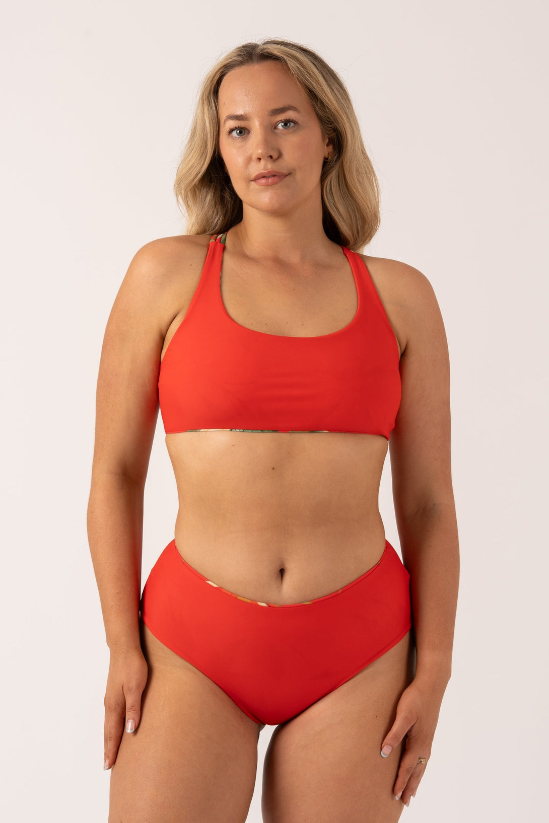 Flame Tropico Silky - Reversible High Waisted Medium Cut Bikini Bottom-Activewear-Exoticathletica