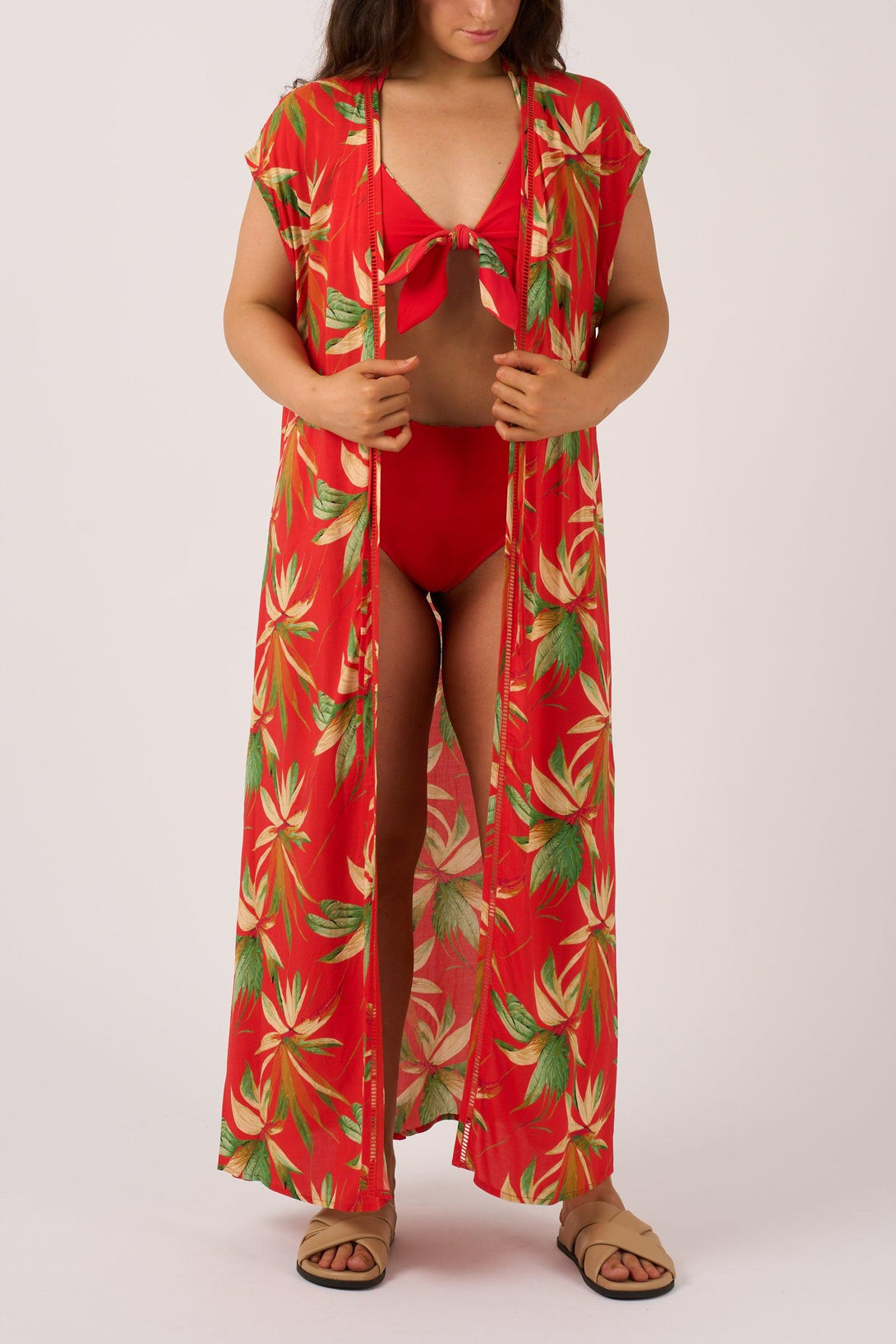 Flame Tropico Sustainable Viscose - Maxi Kimono-Activewear-Exoticathletica