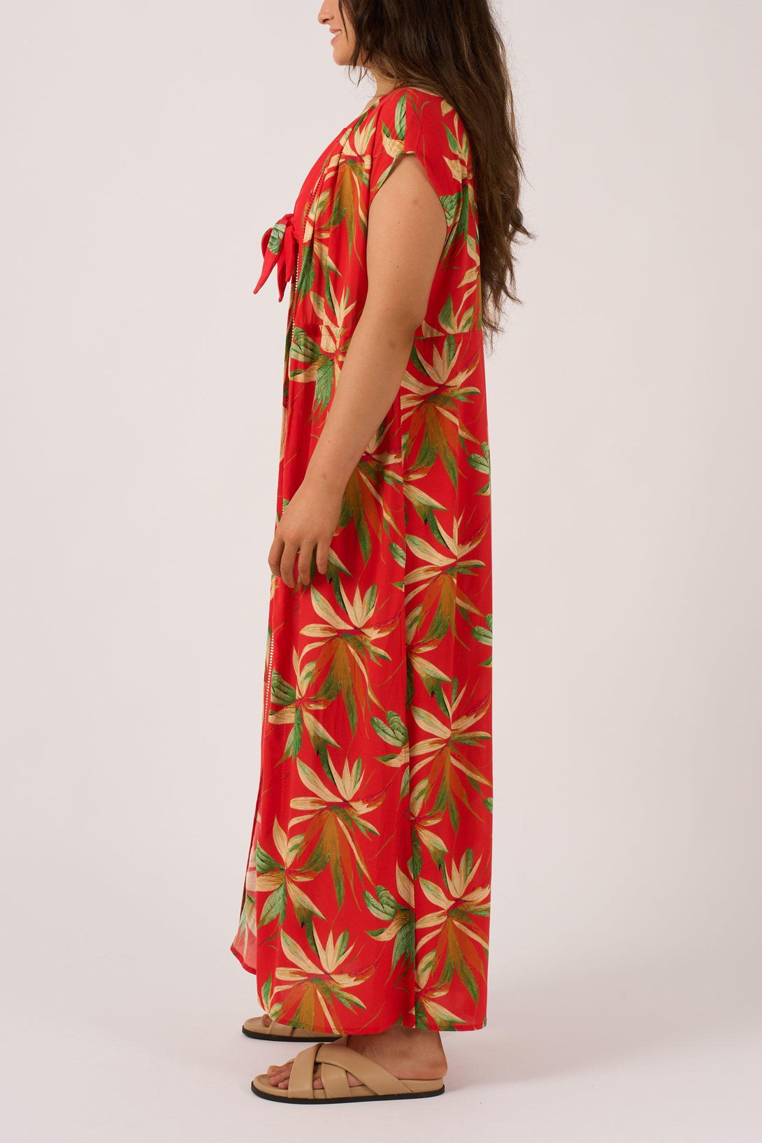 Flame Tropico Sustainable Viscose - Maxi Kimono-Activewear-Exoticathletica