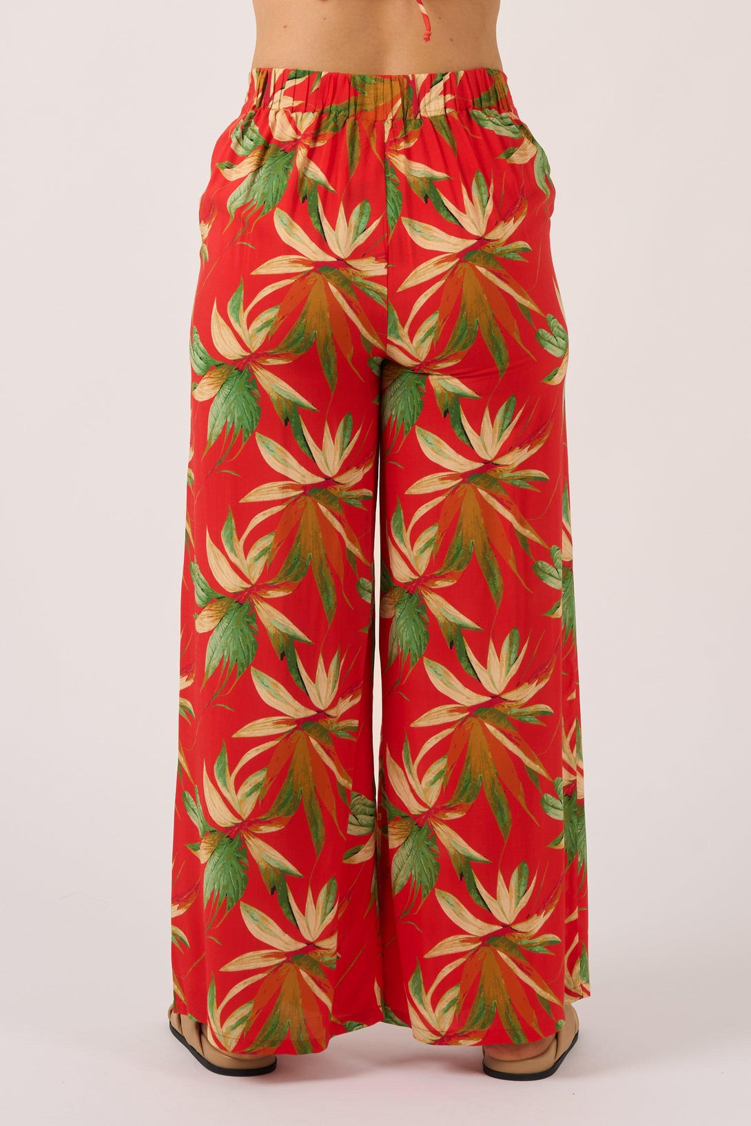 Flame Tropico Sustainable Viscose - Wide Leg Pant With Pockets-Activewear-Exoticathletica