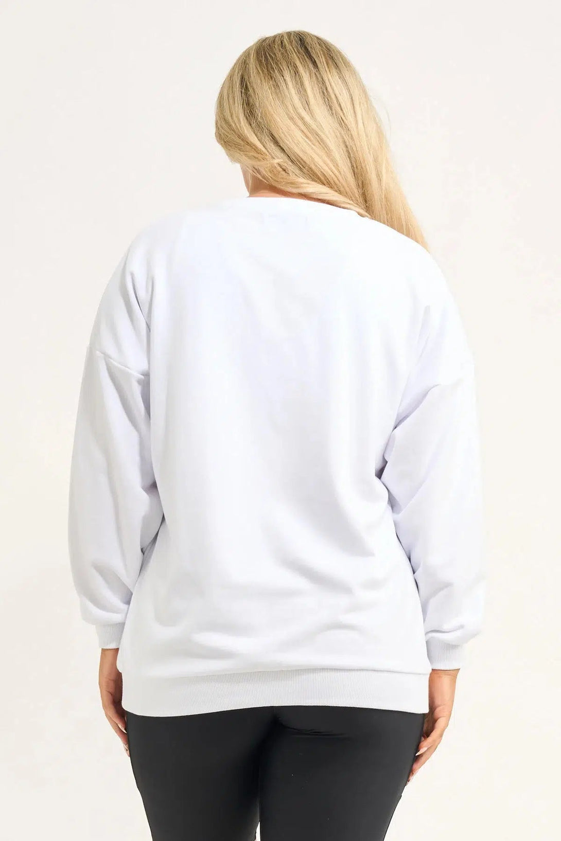 French Terry Oversized Sweater - White-Activewear-Exoticathletica