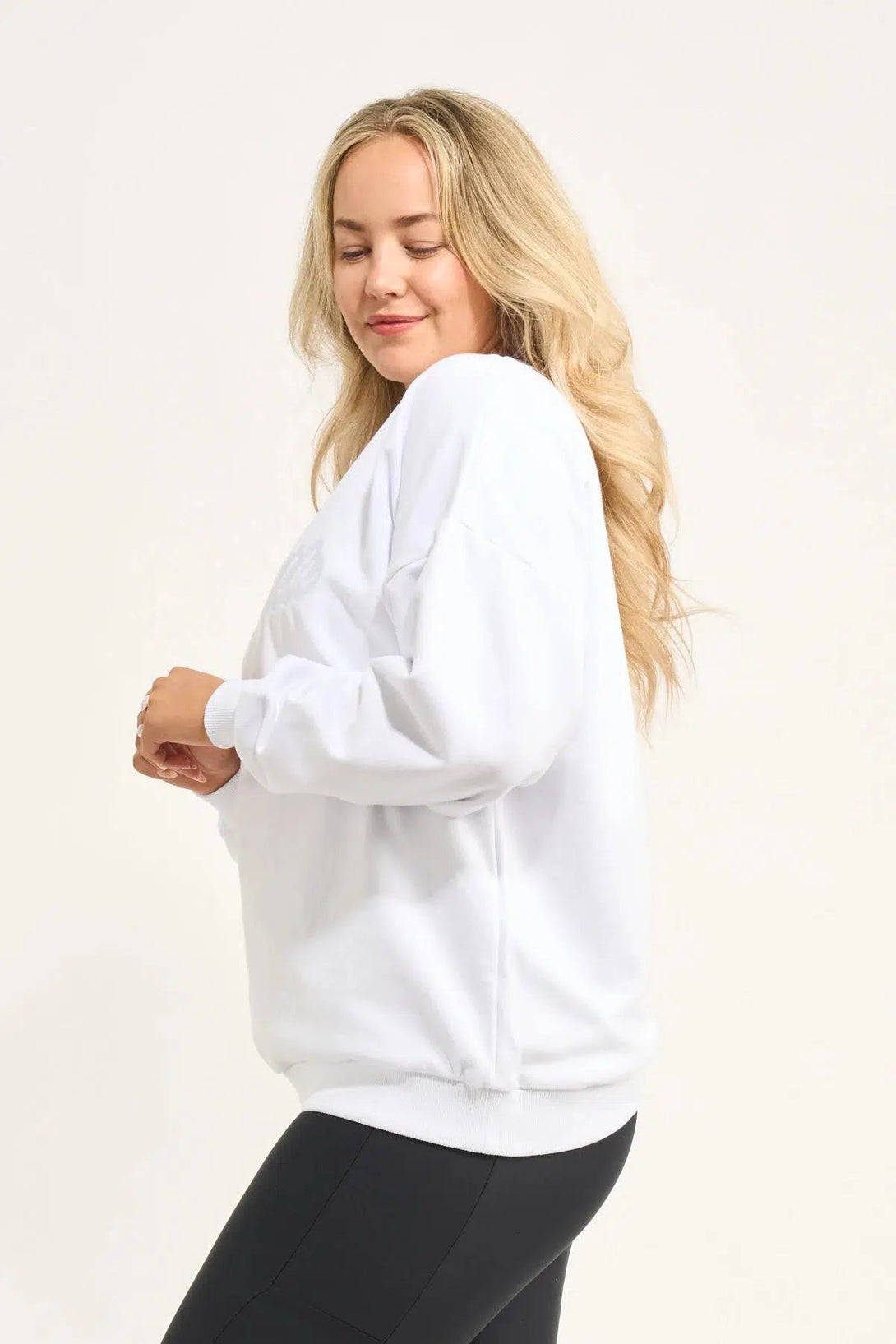 French Terry Oversized Sweater - White-Activewear-Exoticathletica