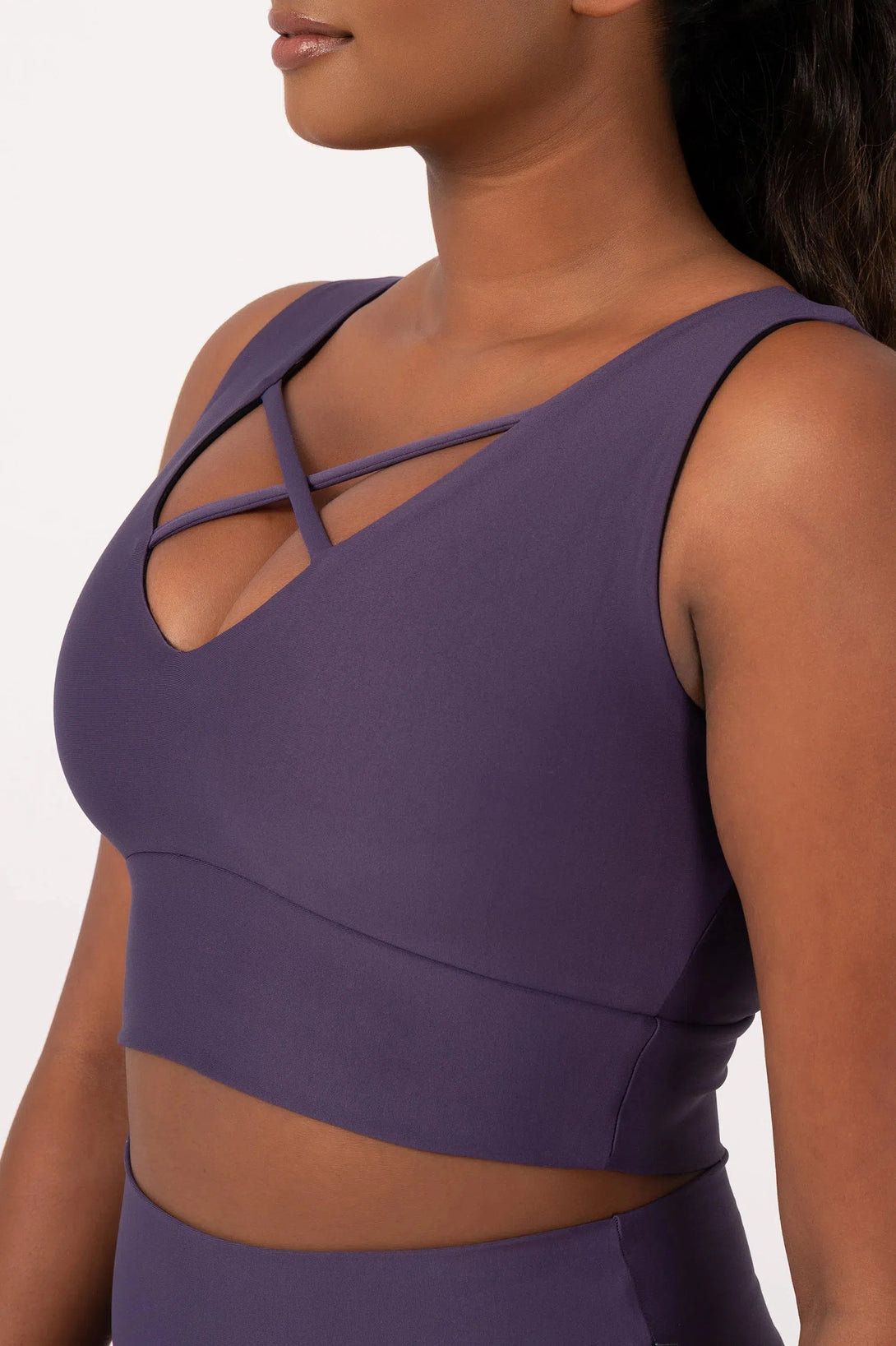 Grape Performance - Reversible Comfort Crop Top-Activewear-Exoticathletica