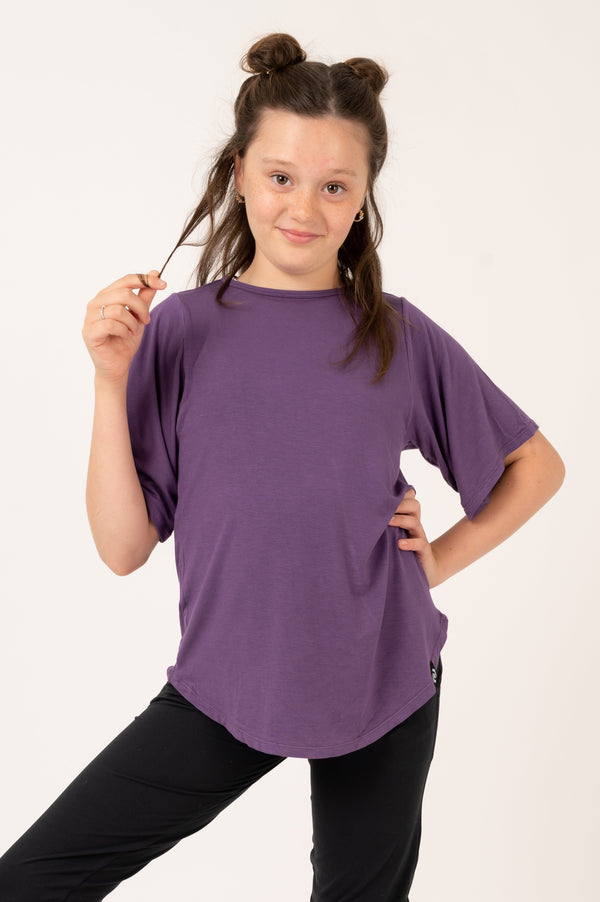 Grape Slinky To Touch - Kids Boyfriend Tee-Activewear-Exoticathletica