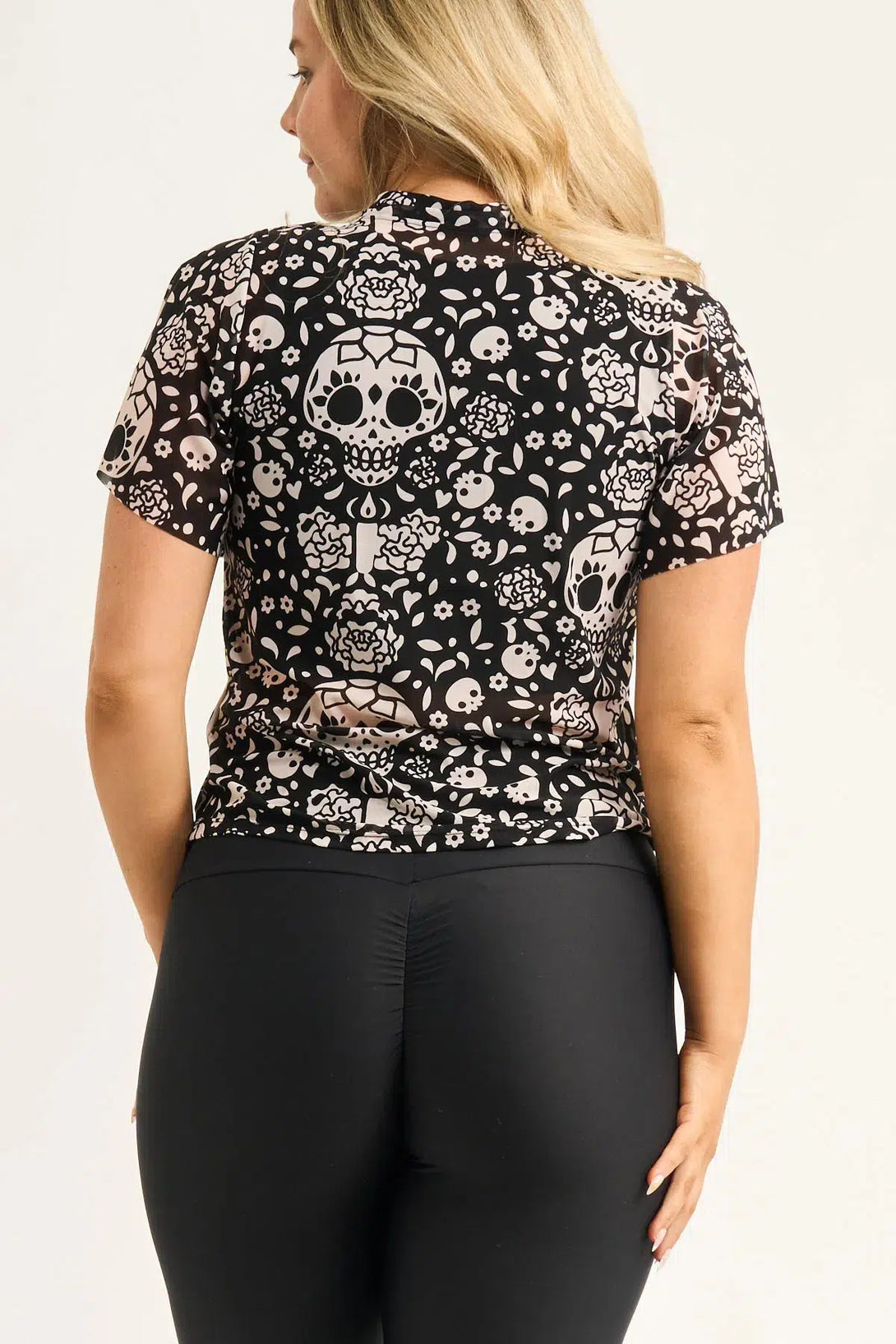 Haunt It Flaunt It Net - Boss Bish Blouse W/ Flutter Sleeve-Activewear-Exoticathletica