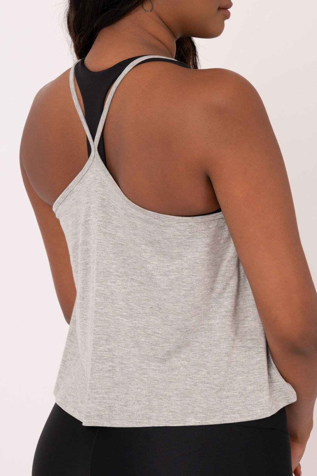 Heather Grey Slinky To Touch - Cropped Singlet-Activewear-Exoticathletica