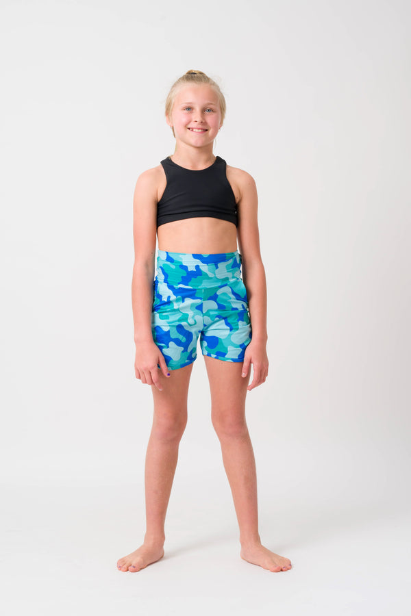 Hide And Sneak Blue Soft To Touch - Kids Jogger Shorts-Activewear-Exoticathletica