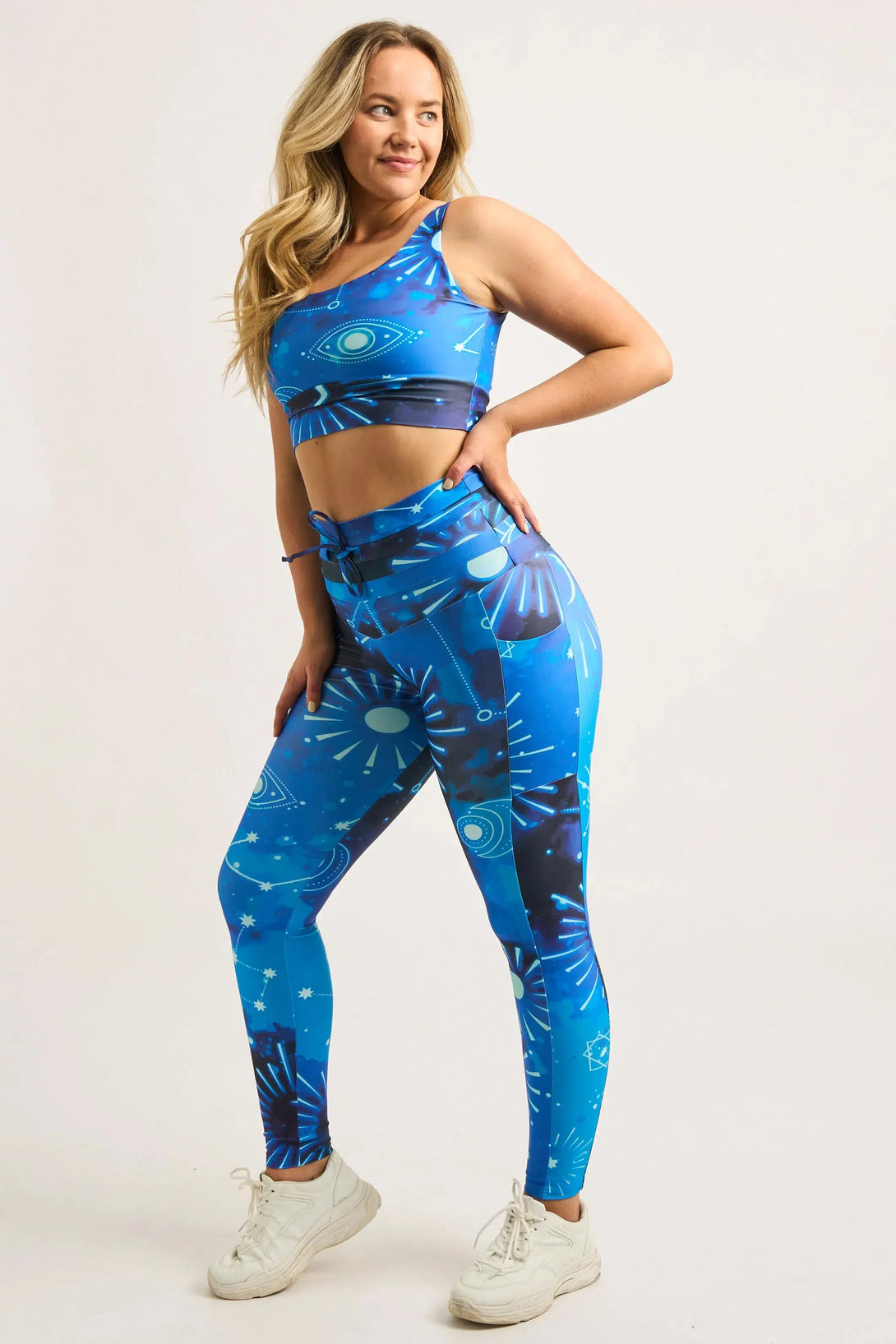 Imagine Nation Performance - Panel Pocket Drawstring High Waisted Leggings-Activewear-Exoticathletica