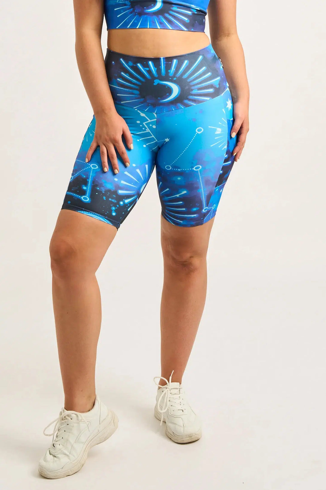 Imagine Nation Performance - Panel Pocket High Waisted Long Shorts-Activewear-Exoticathletica