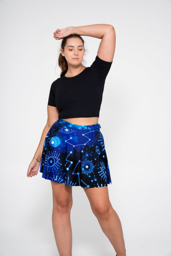 Imagine Nation Silky - Narrow Waisted Mini Skater Skirt-Activewear-Exoticathletica