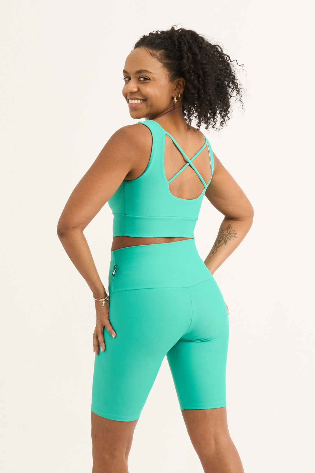 Jade Performance - High Waisted Long Shorts-Activewear-Exoticathletica