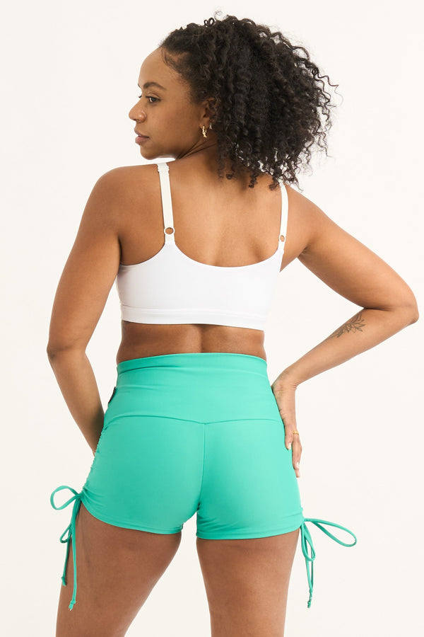 Jade Performance - High Waisted Tie Side Booty Shorts-Activewear-Exoticathletica