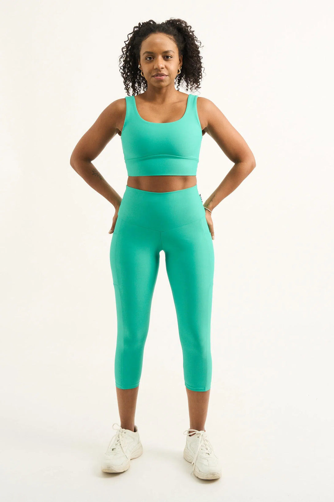 Jade Performance - Panel Pocket High Waisted Capri Leggings-Activewear-Exoticathletica