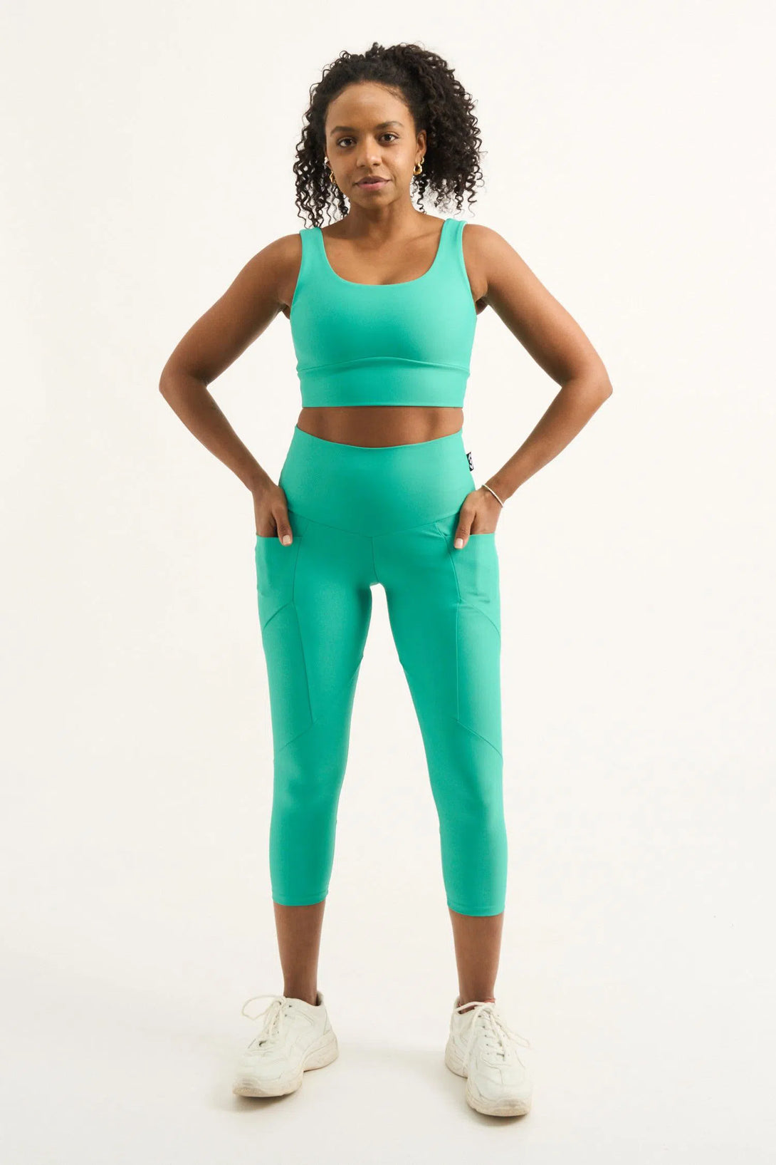 Jade Performance - Pocket Booty Shaper High Waisted Capri Leggings-Activewear-Exoticathletica