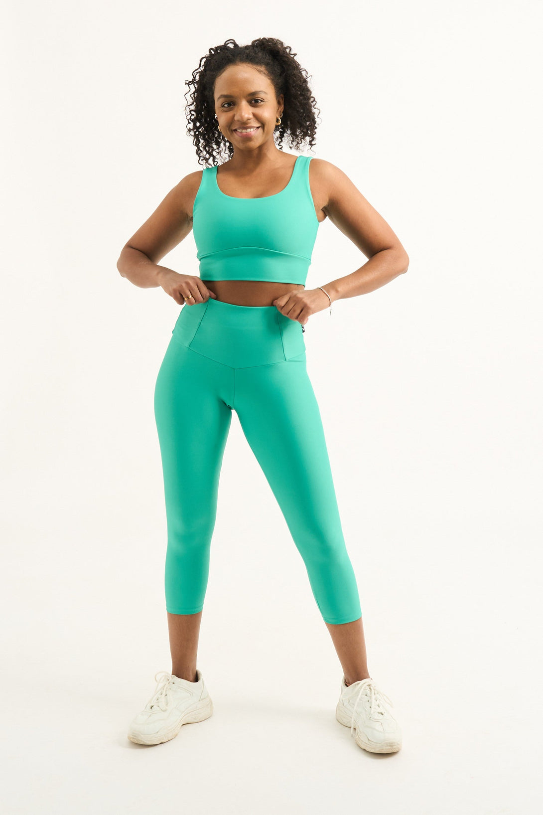 Jade Performance - Tummy Control High Waisted Capri Leggings-Activewear-Exoticathletica