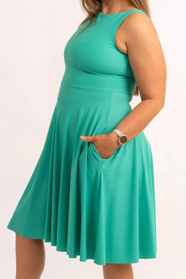 Jade Silky - Reversible Comfort Crop Midi Dress W/ Pockets-9358328334279-Activewear-Exoticathletica