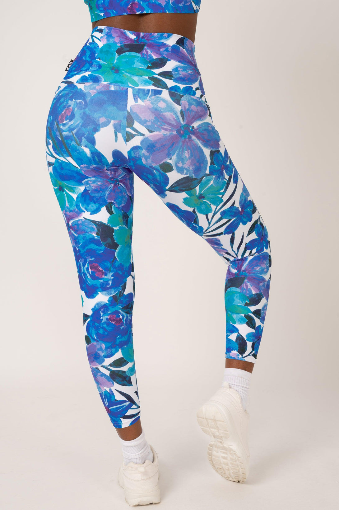 Late Bloomer Blue Performance - Extra High Waisted 7/8 Leggings-Activewear-Exoticathletica