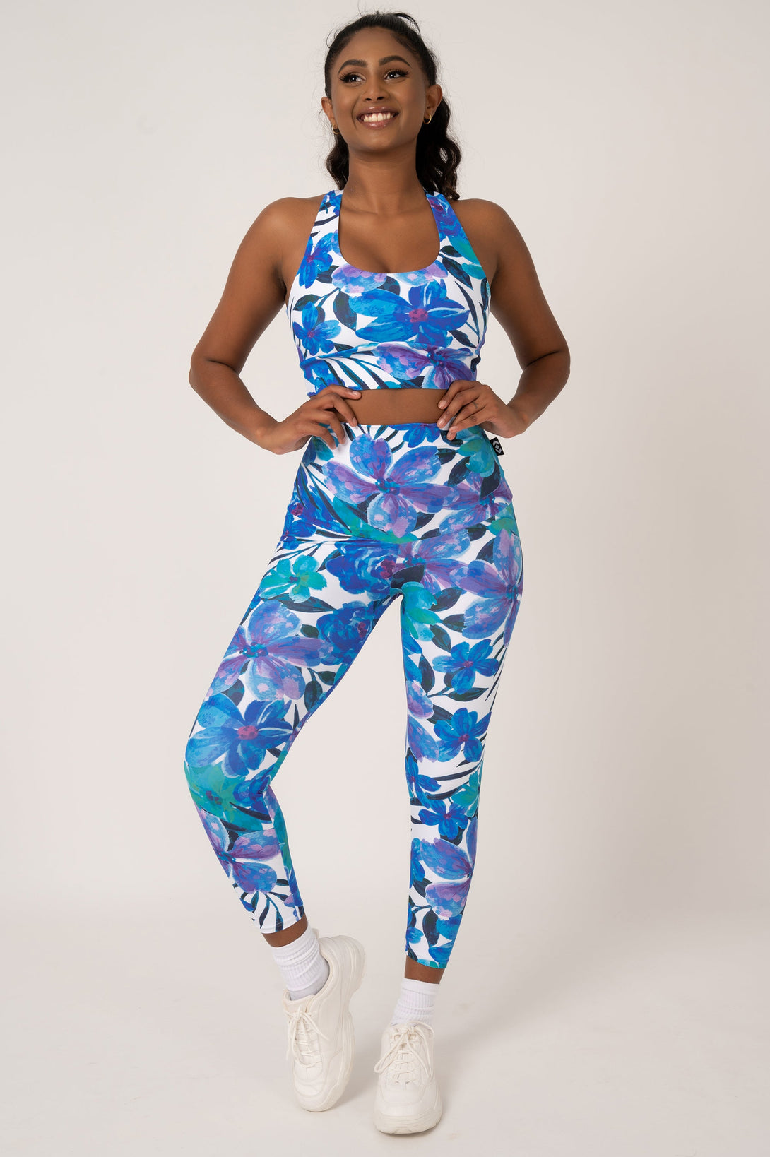 Late Bloomer Blue Performance - Extra High Waisted 7/8 Leggings-Activewear-Exoticathletica