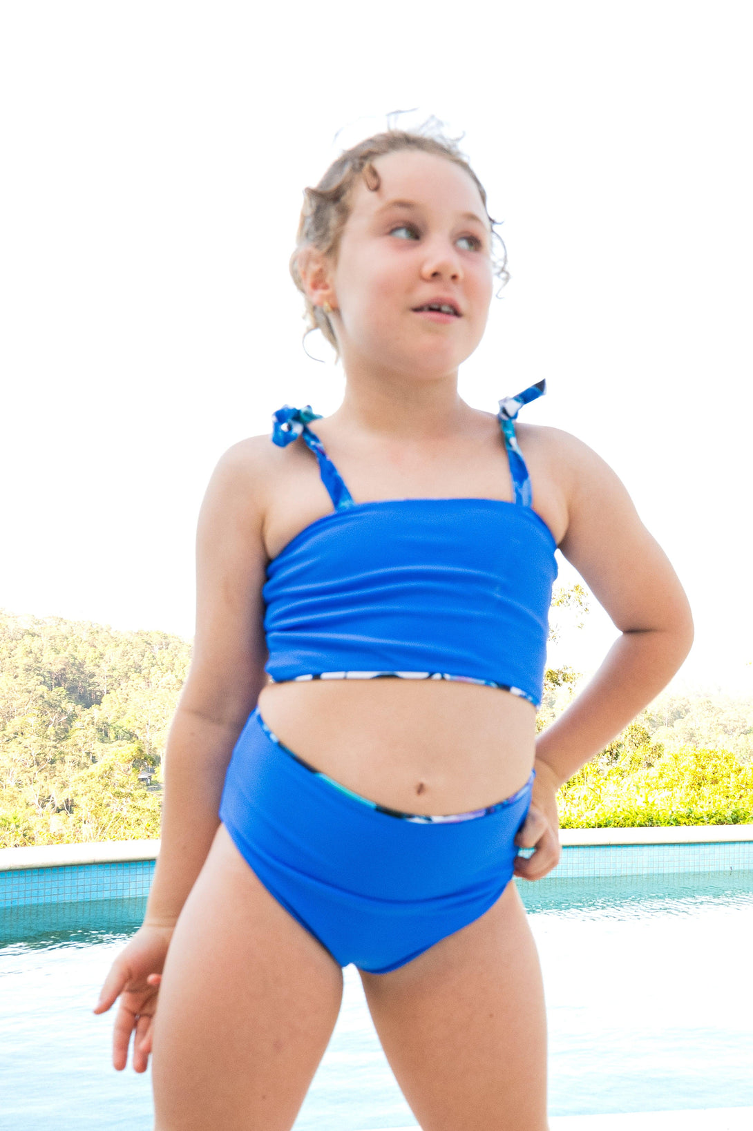 Late Bloomer Blue Performance - Kids Bikini Bottom-Activewear-Exoticathletica