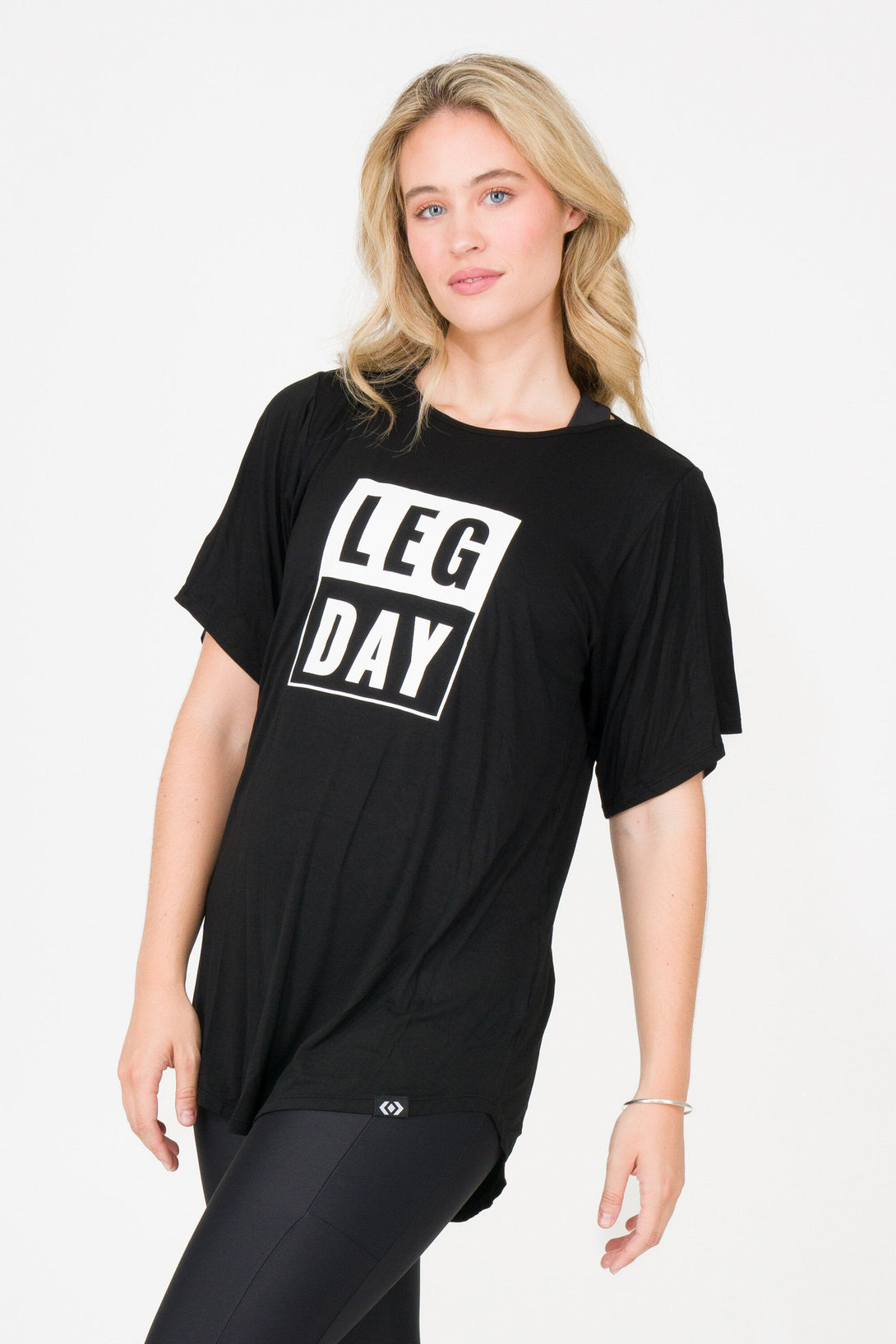 Leg Day Black Slinky To Touch - Plain Boyfriend Tee-Activewear-Exoticathletica