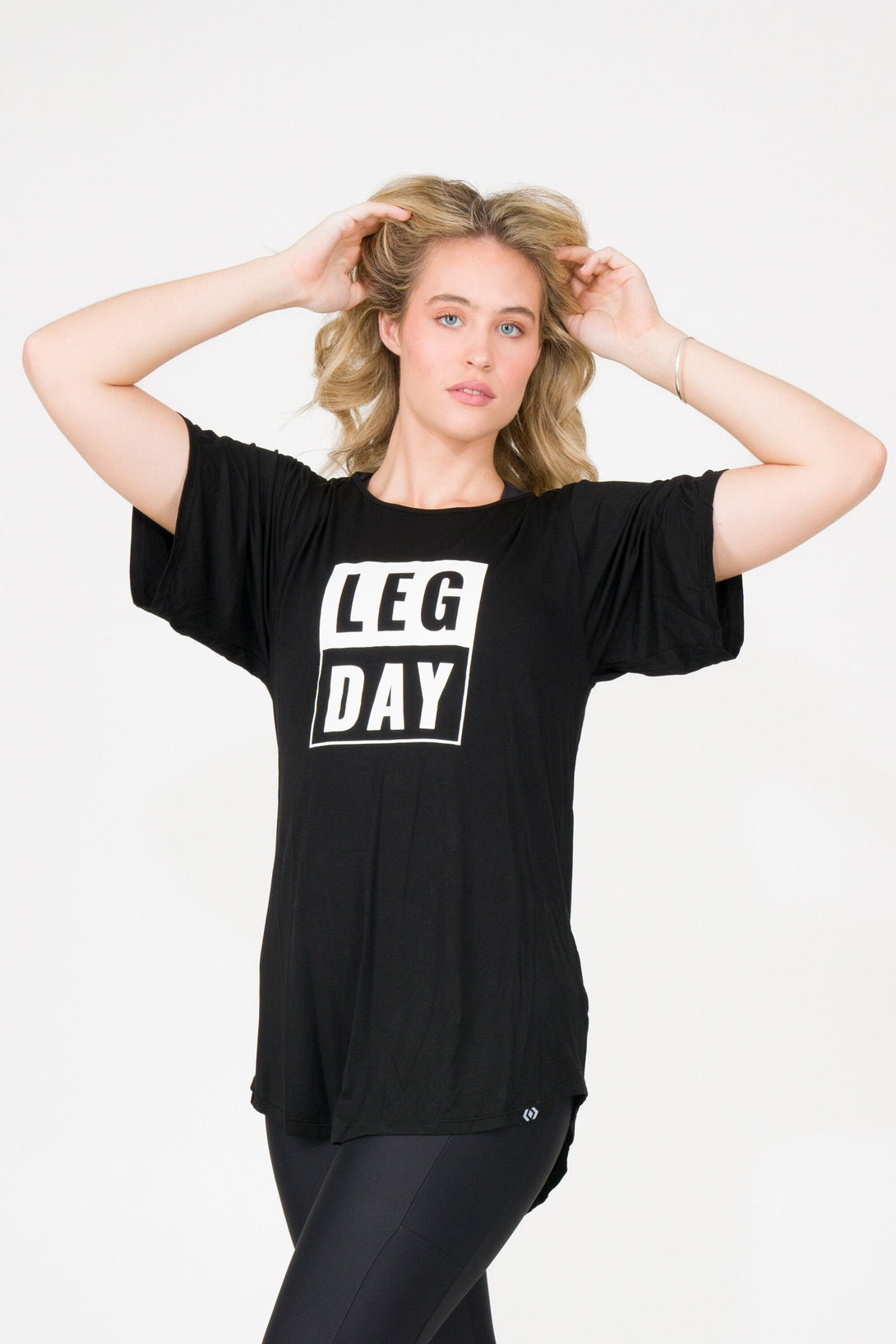 Leg Day Black Slinky To Touch - Plain Boyfriend Tee-Activewear-Exoticathletica