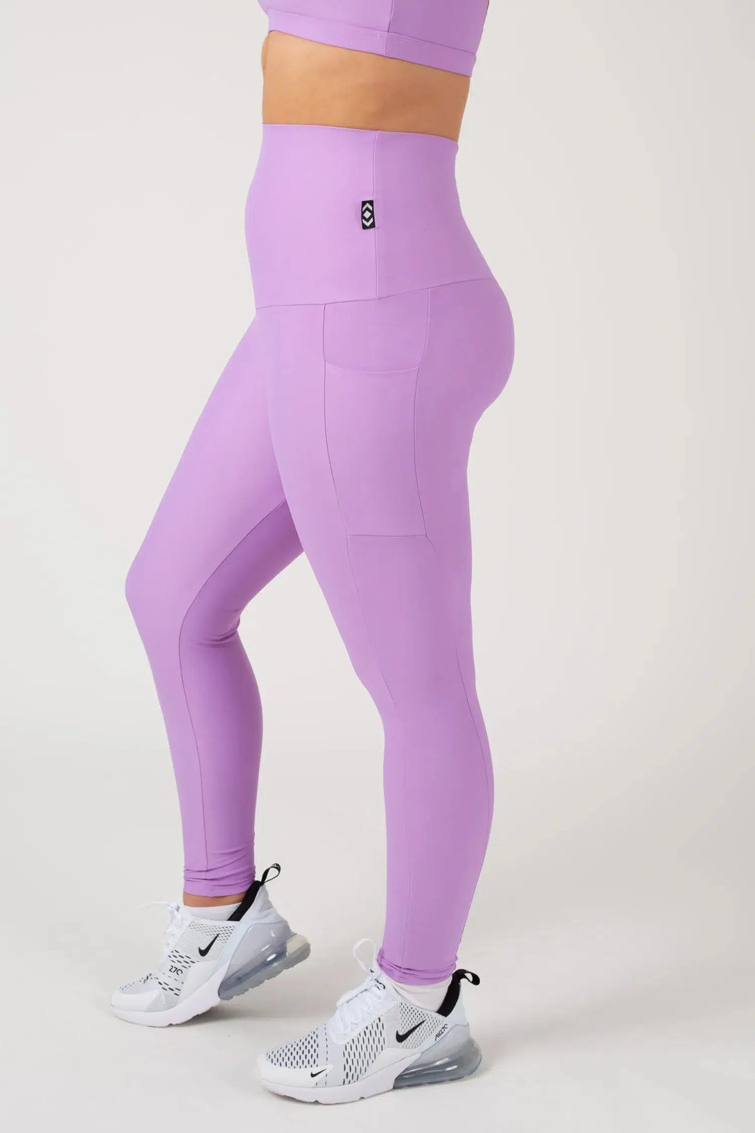 Lilac Performance - Panel Pocket Extra High Waisted Leggings-Activewear-Exoticathletica