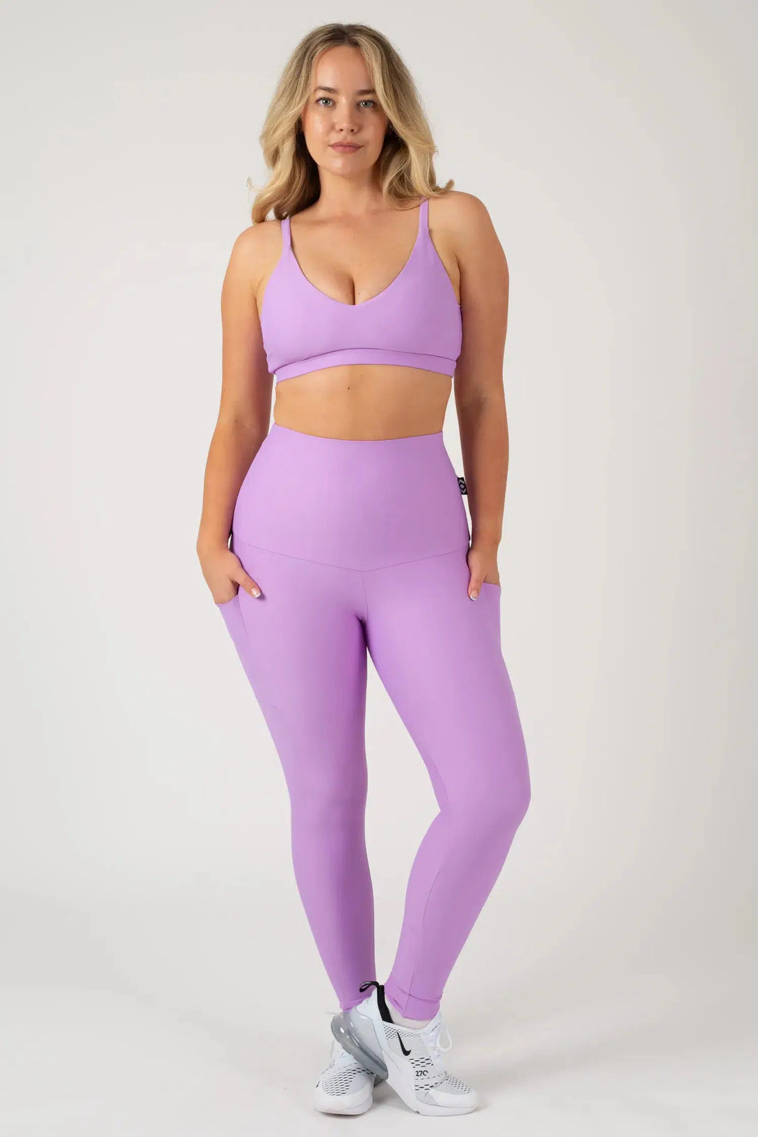 Lilac Performance - Panel Pocket Extra High Waisted Leggings-Activewear-Exoticathletica