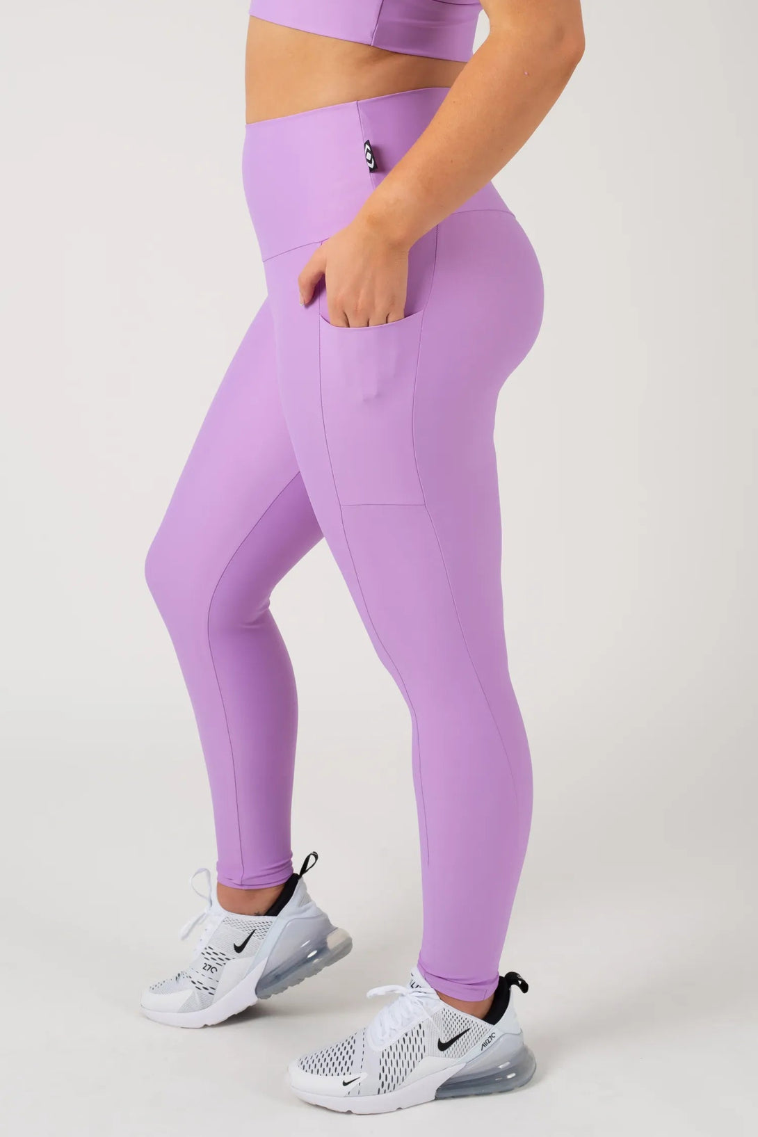 Lilac Performance - Panel Pocket High Waisted Leggings-Activewear-Exoticathletica