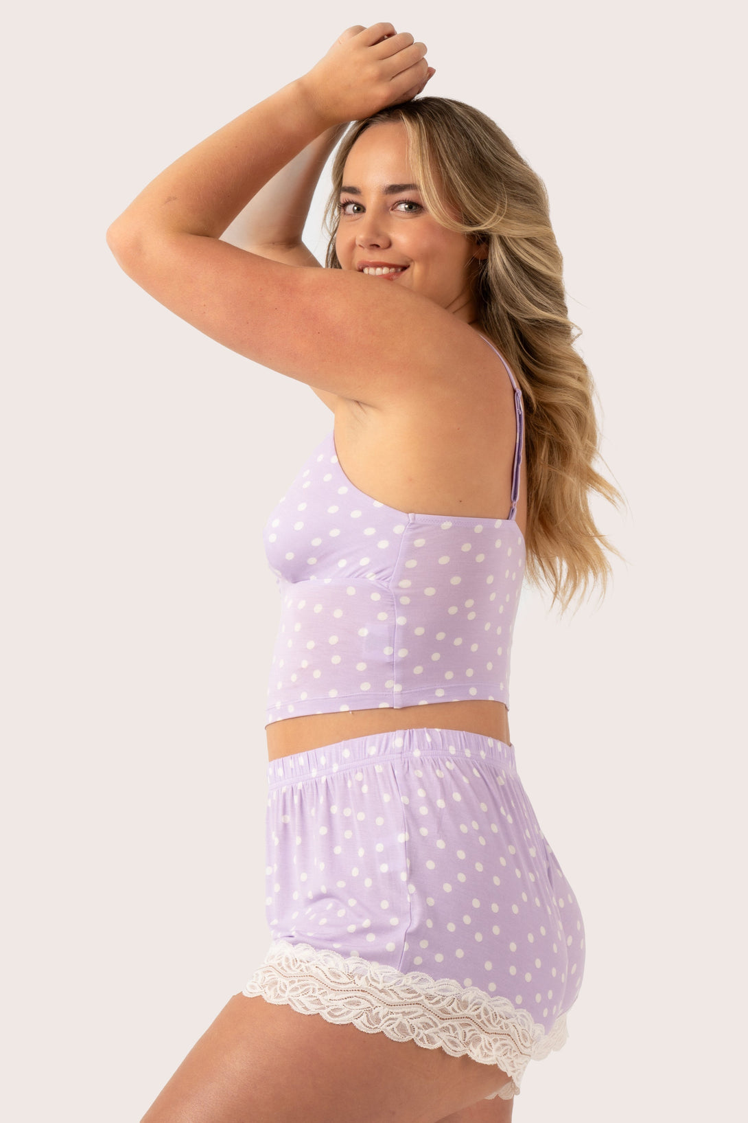 Lilac Spot Modal - Lounge Bralette-Activewear-Exoticathletica