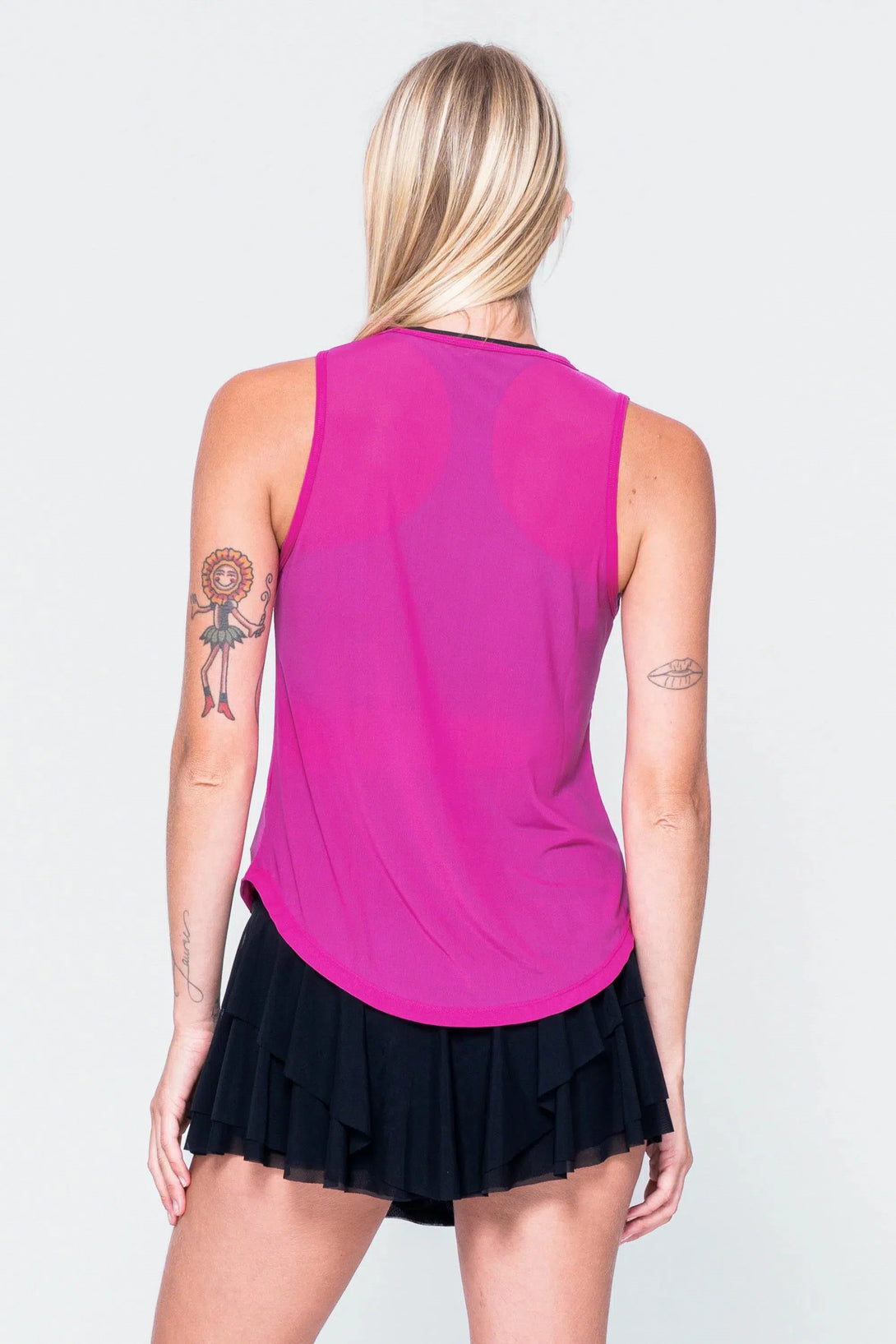 Magenta Net - Muscle Back Tank-Activewear-Exoticathletica