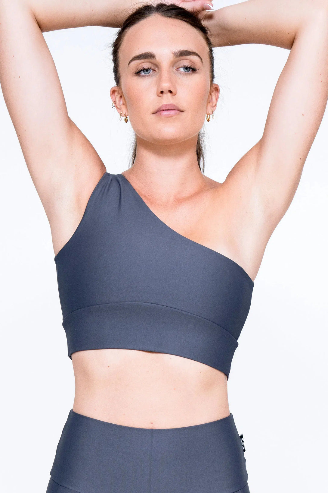 Mama Shark Performance - One Shoulder Comfort Crop Top-Activewear-Exoticathletica