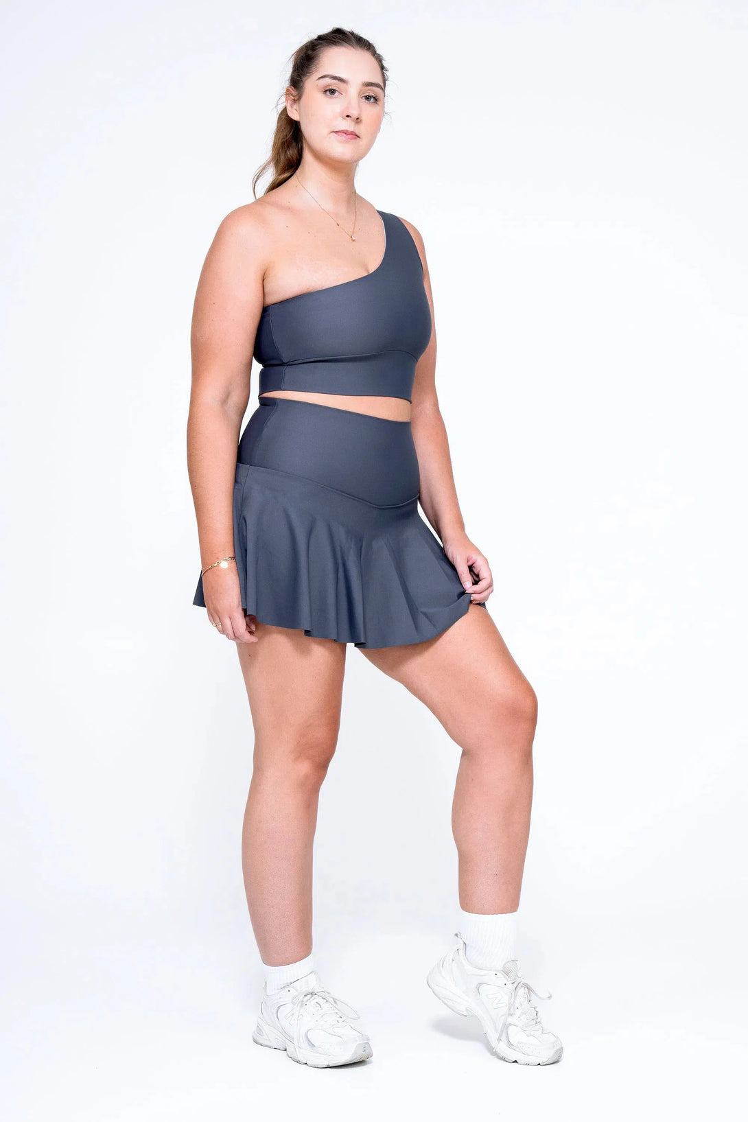 Mama Shark Performance - One Shoulder Comfort Crop Top-Activewear-Exoticathletica