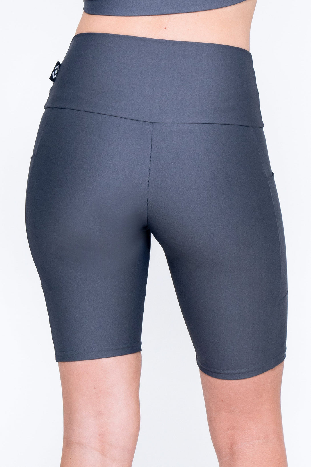 Mama Shark Performance - Panel Pocket High Waisted Long Shorts-Activewear-Exoticathletica