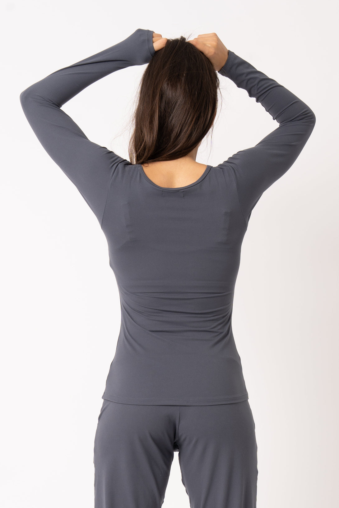 Mama Shark Soft To Touch - Fitted Long Sleeve V Neck Tee-Activewear-Exoticathletica