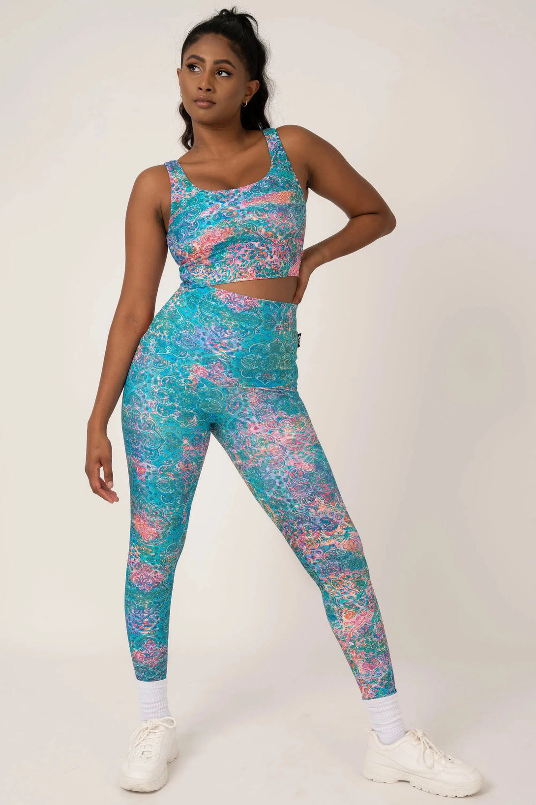 Mandala Rainbow Performance - Extra High Waisted Leggings-Activewear-Exoticathletica