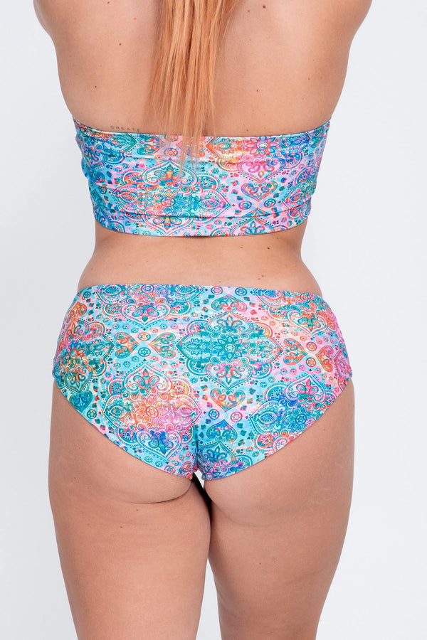 Mandala Rainbow Performance - Full Coverage Brief Bikini Bottoms-Activewear-Exoticathletica