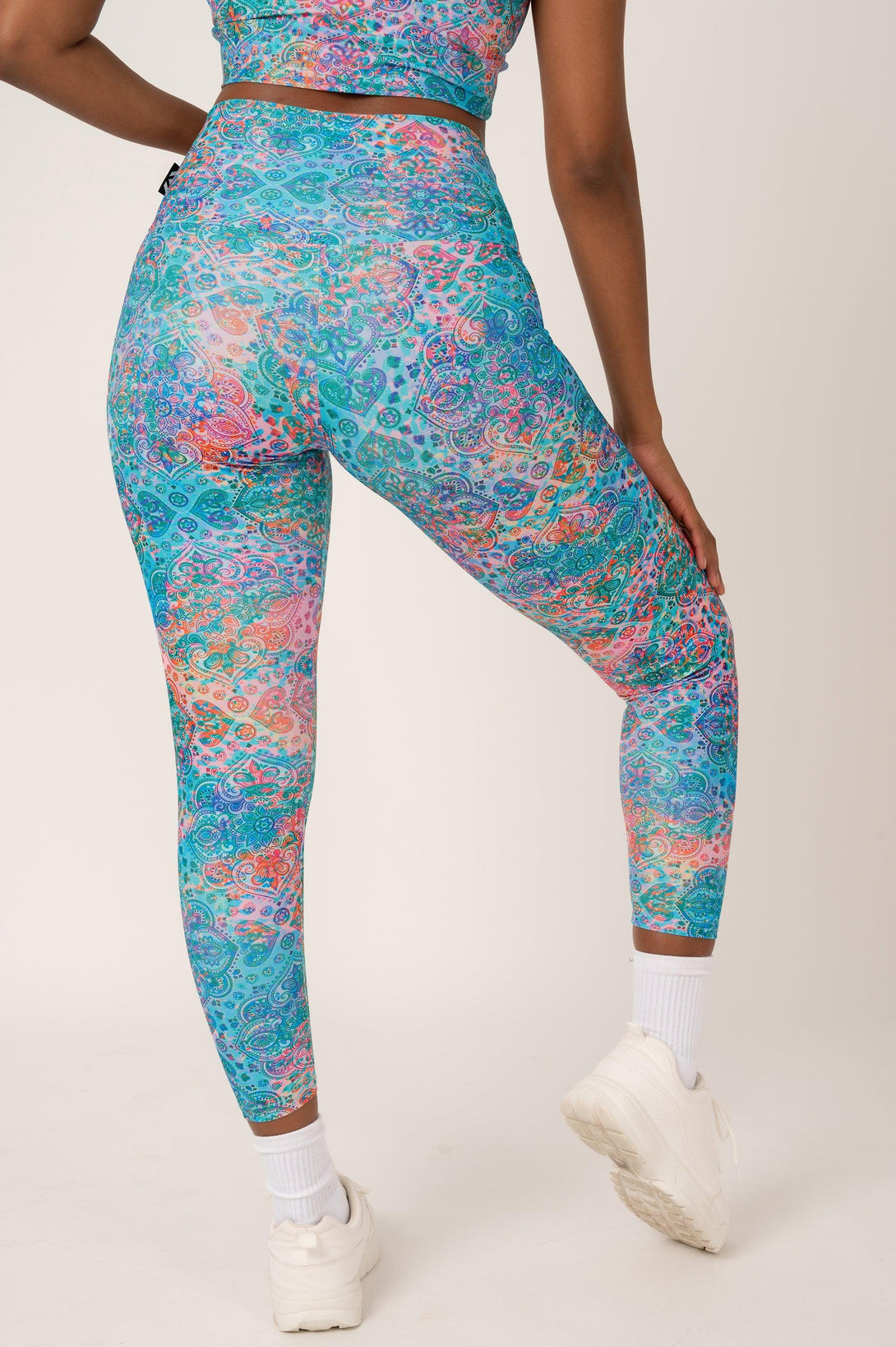 Mandala Rainbow Performance - High Waisted 7/8 Leggings-Activewear-Exoticathletica