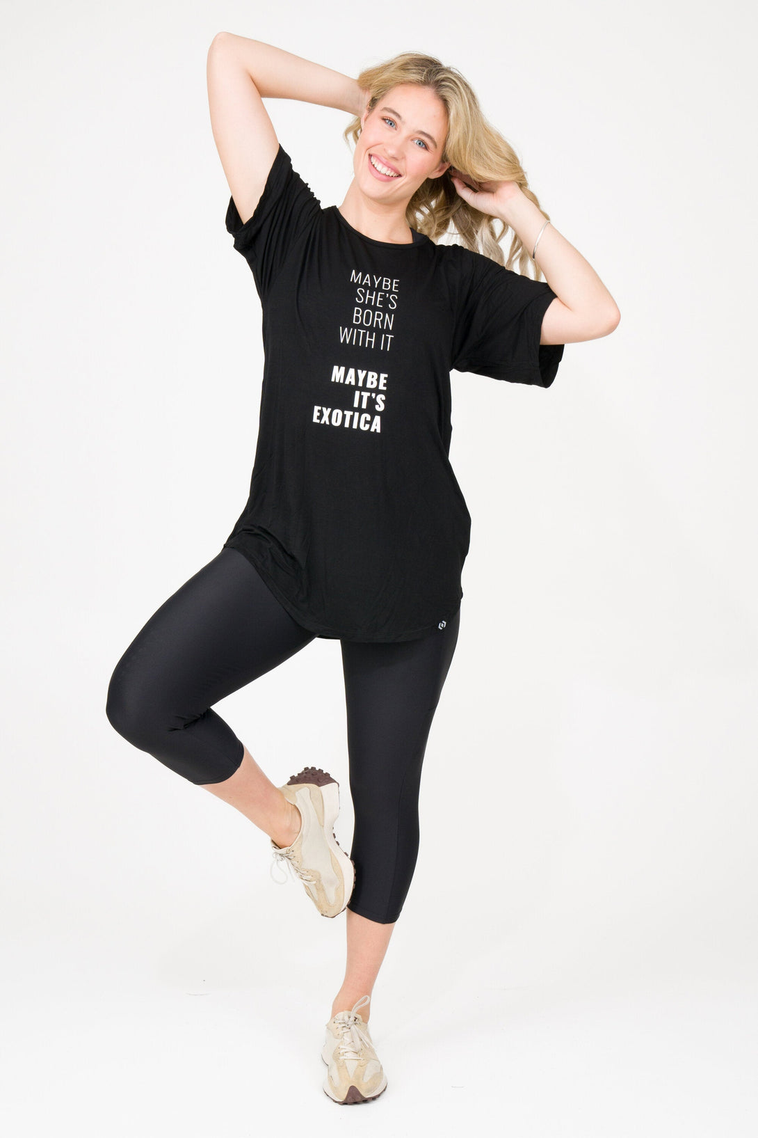 Maybe Its Exotica Slinky To Touch - Plain Boyfriend Tee-Activewear-Exoticathletica