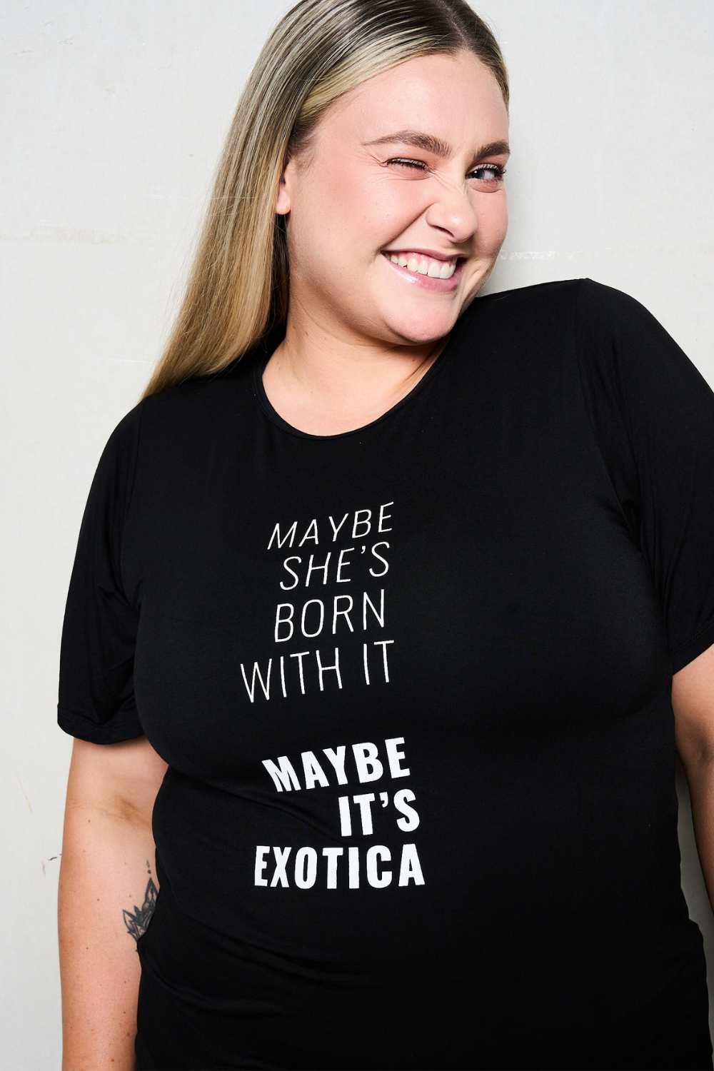 Maybe Its Exotica Slinky To Touch - Plain Boyfriend Tee-Activewear-Exoticathletica