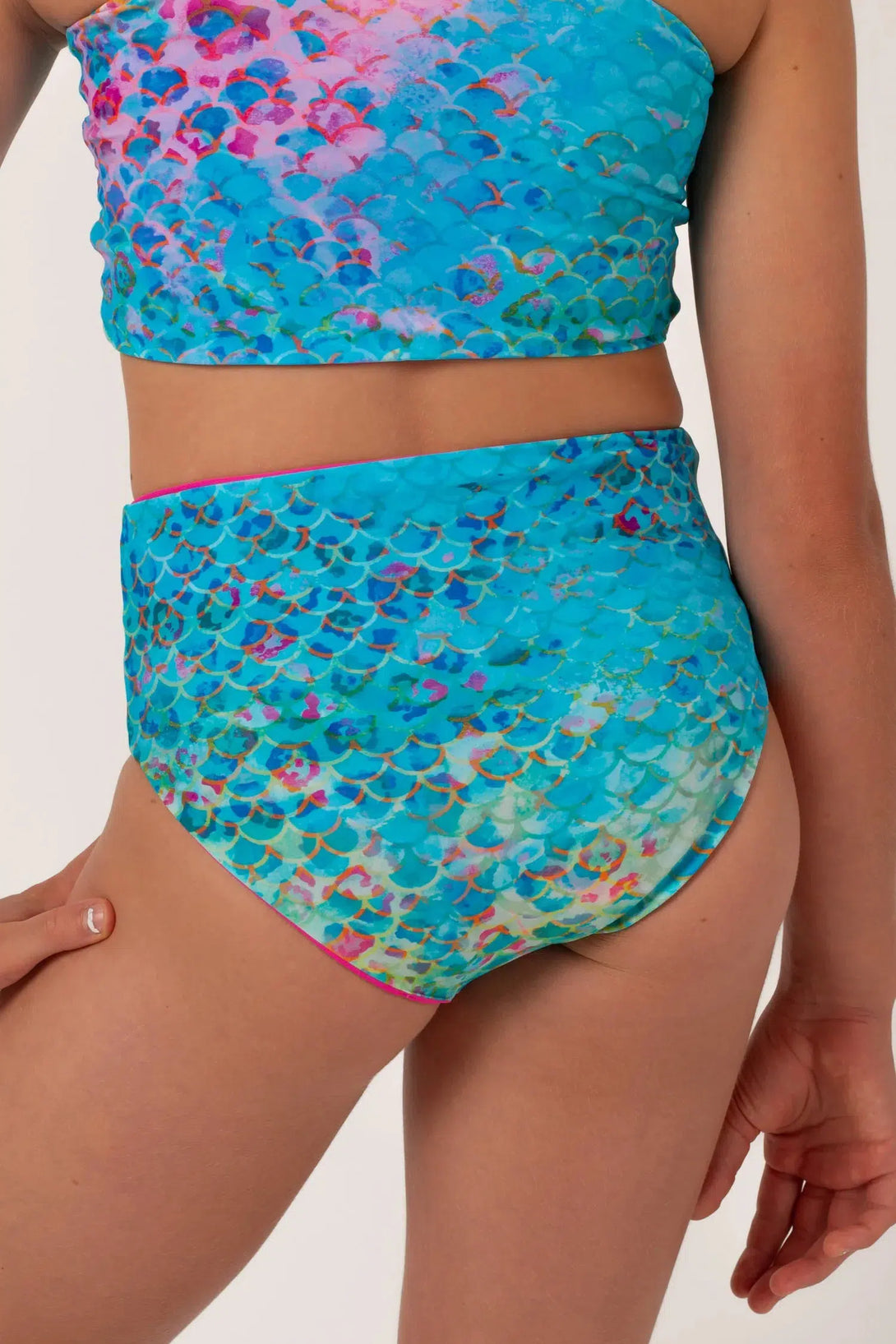 Mermaid Jag Silky - Reversible Kids Bikini Bottom-Activewear-Exoticathletica