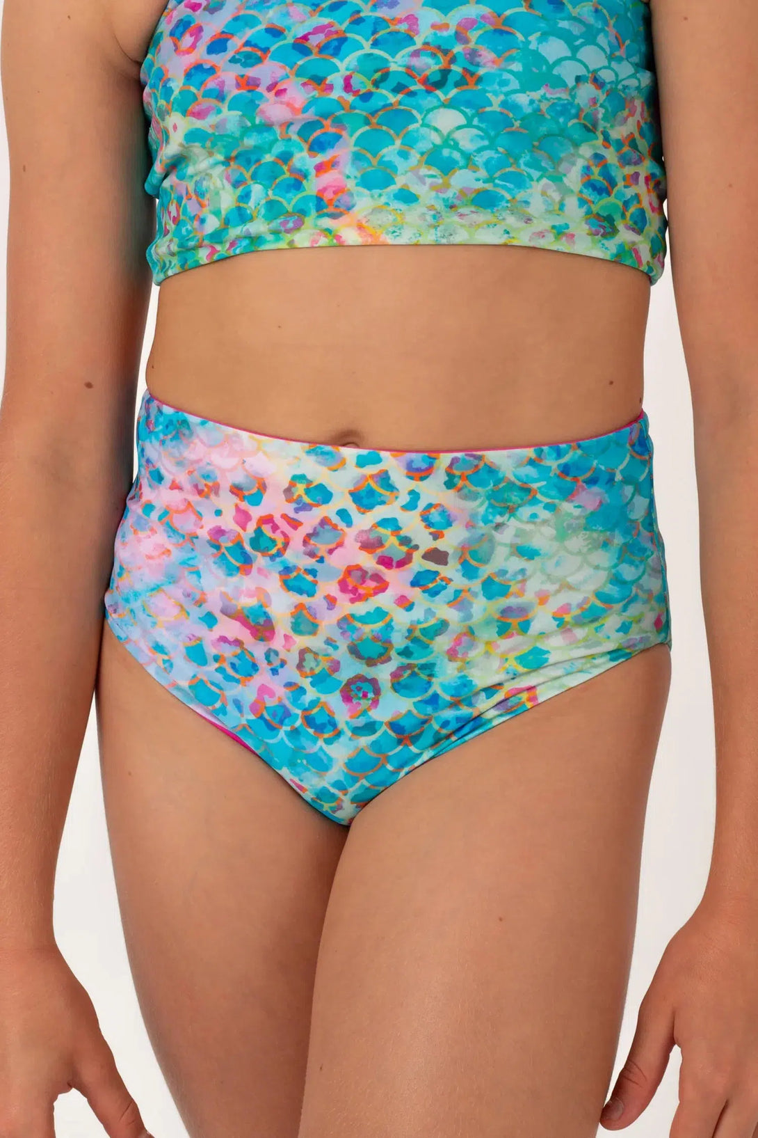 Mermaid Jag Silky - Reversible Kids Bikini Bottom-Activewear-Exoticathletica