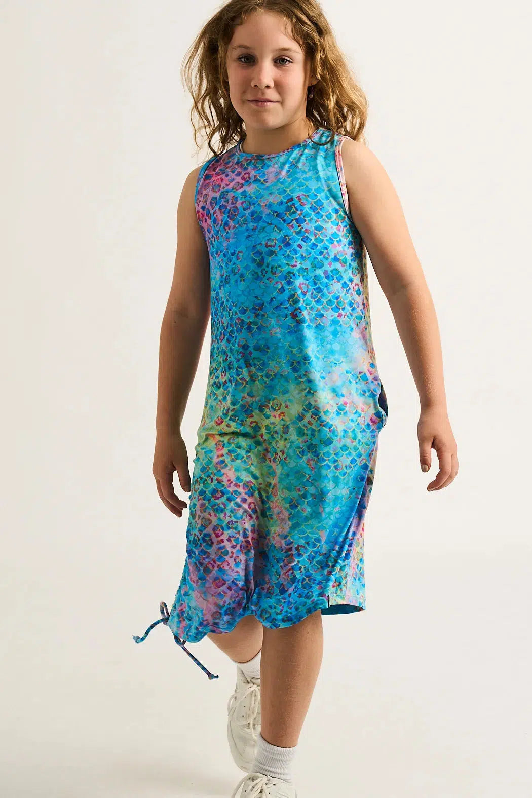 Mermaid Jag Soft To Touch - Kids Lazy Girl Dress Tank-Activewear-Exoticathletica