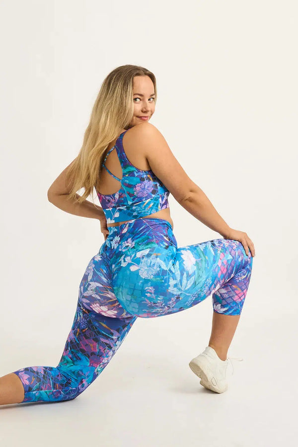 Mermaid Mafia Performance - Booty Scrunch High Waisted Capri Leggings-9358328353225-Activewear-Exoticathletica