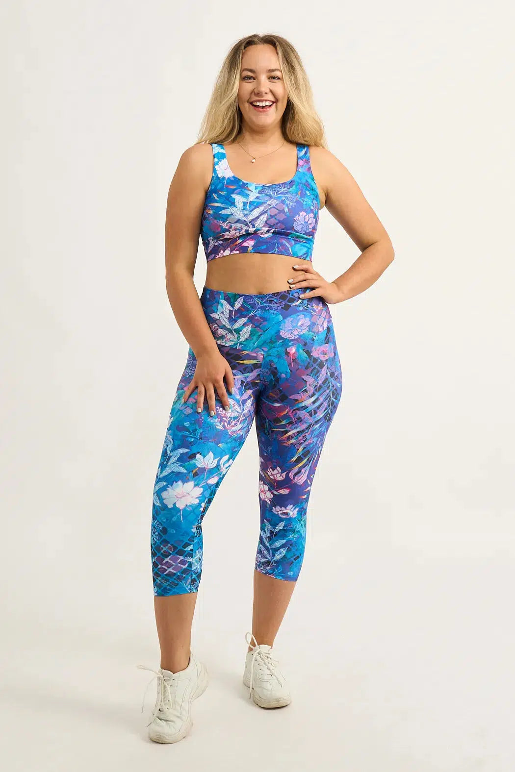 Mermaid Mafia Performance - Double Booty Scrunch High Waisted Capri Leggings-Activewear-Exoticathletica