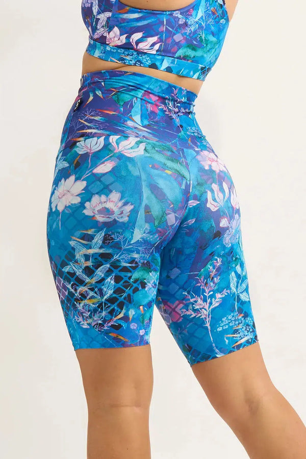 Mermaid Mafia Performance - Extra High Waisted Long Shorts-Activewear-Exoticathletica