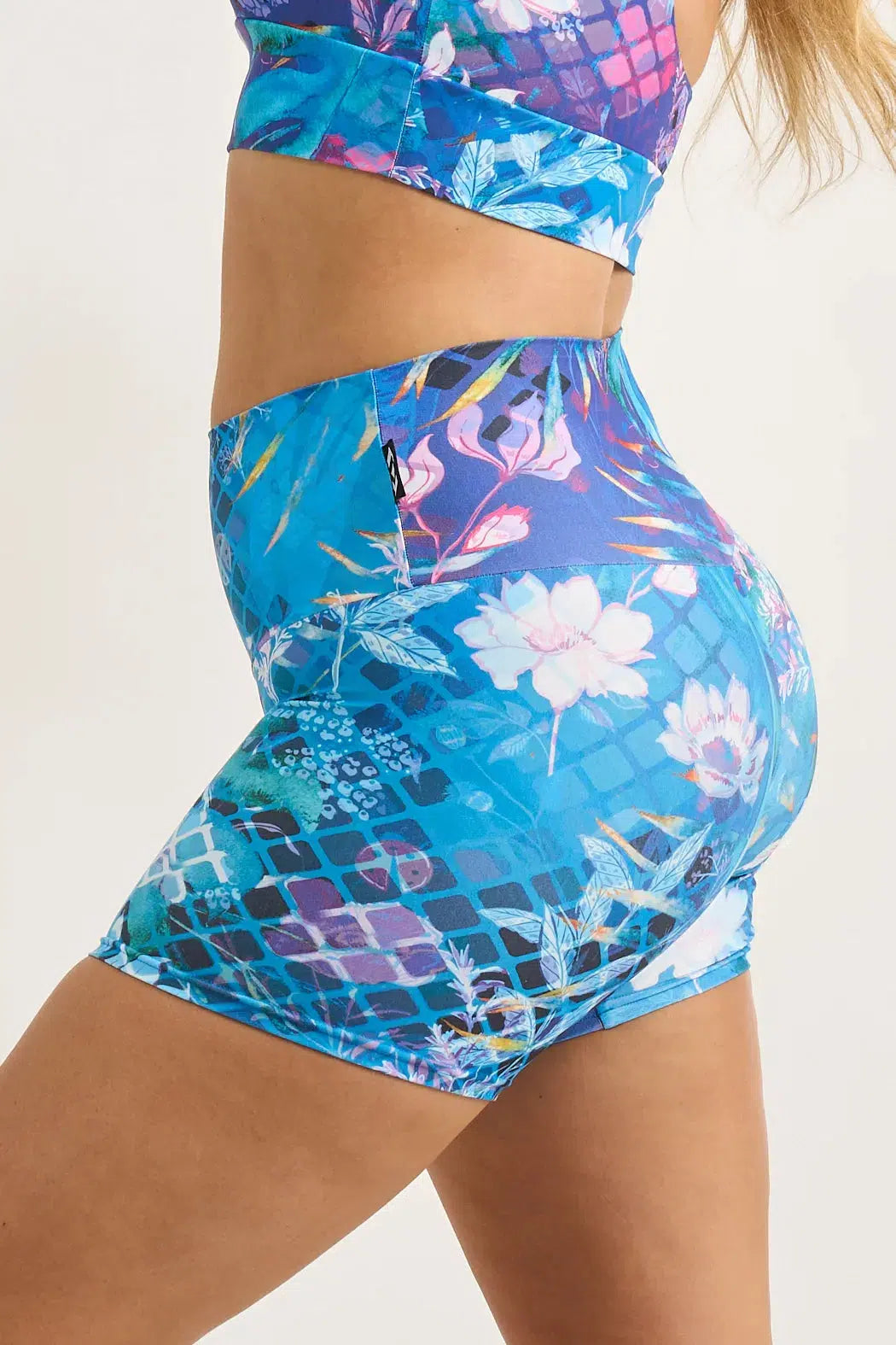 Mermaid Mafia Performance - High Waisted Booty Shorts-Activewear-Exoticathletica