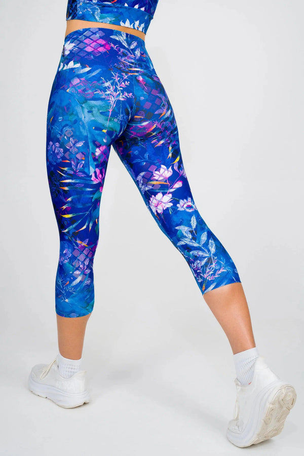 Mermaid Mafia Performance - High Waisted Capri Leggings-Activewear-Exoticathletica