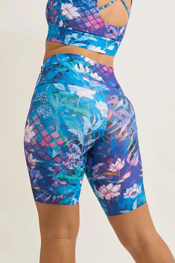 Mermaid Mafia Performance - High Waisted Long Shorts-Activewear-Exoticathletica