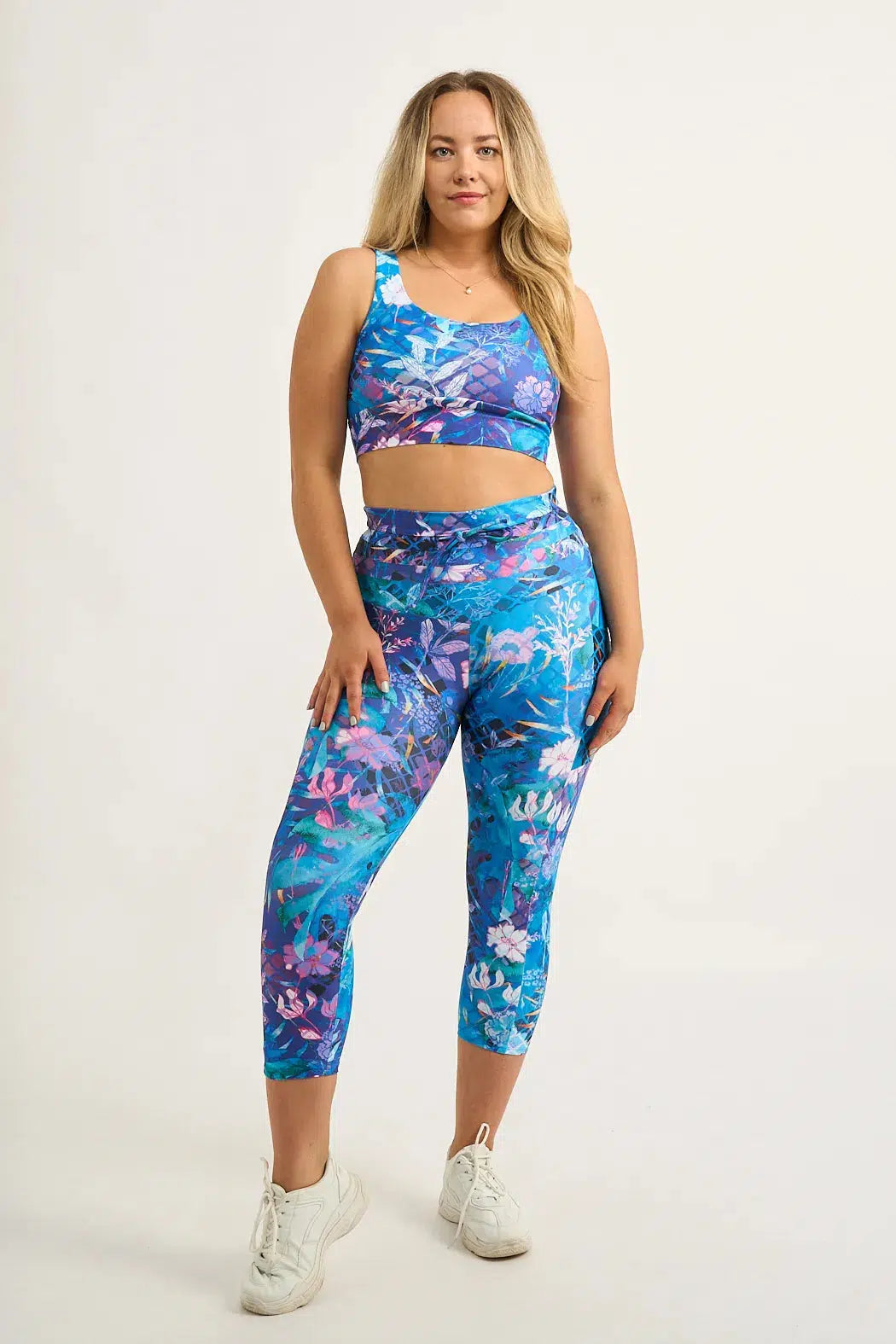 Mermaid Mafia Performance - Panel Pocket Drawstring Capri Leggings-9358328349747-Activewear-Exoticathletica